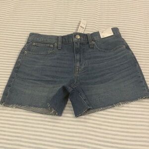 Blue Denim High-rise Shorts